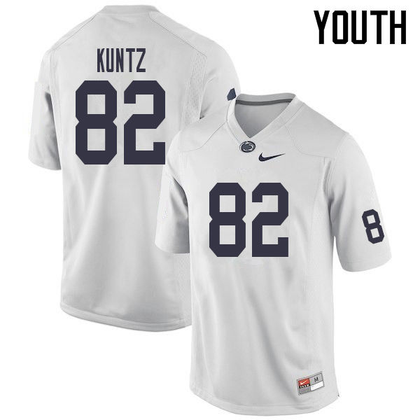 Youth #82 Zack Kuntz Penn State Nittany Lions College Football Jerseys Sale-White - Click Image to Close